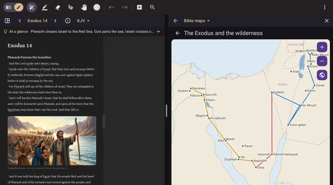 The map of the Exodus in Ink & Word